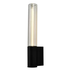 Applique murale d'extérieur en verre et métal noir 45,5cm Lewis - Elements Lighting