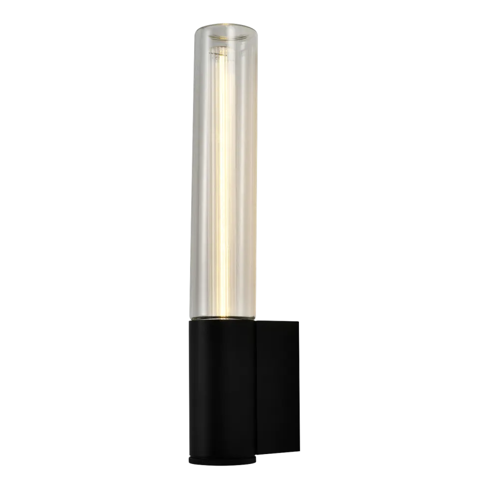 Applique murale d'extérieur en verre et métal noir 45,5cm Lewis - Elements Lighting