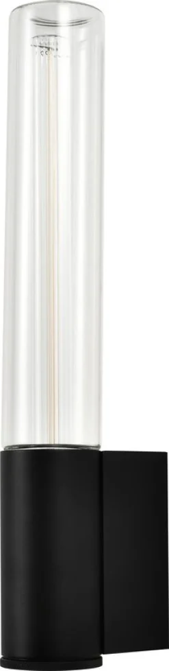 Applique murale d'extérieur en verre et métal noir 45,5cm Lewis - Elements Lighting