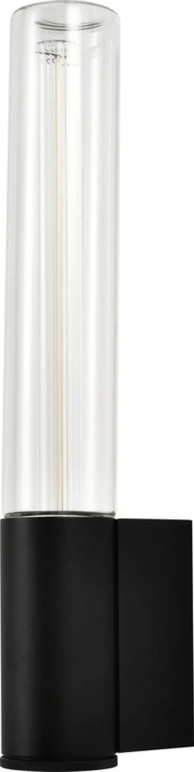 Applique murale d'extérieur en verre et métal noir 45,5cm Lewis - Elements Lighting