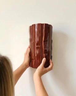 Applique murale en céramique marron moka Tejo - Carré Coco
