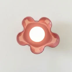 Applique murale en céramique rose poudré et bois 20x11x27cm Jelly - Carré Coco