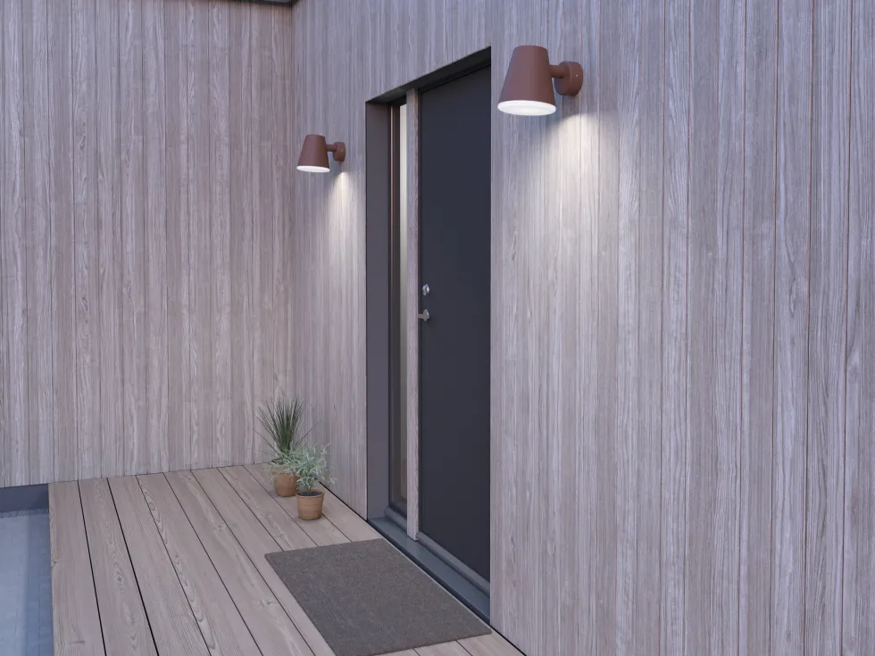 Applique murale extérieur en métal rouille 25,5cm Mist - Belid