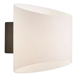 Applique murale ovale de salle de bain en métal anthracite et verre opale 16x18x18cm Evoke - Herstal
