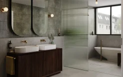Applique murale pour salle de bain en aluminium finition laiton brossé Lochan - Tala