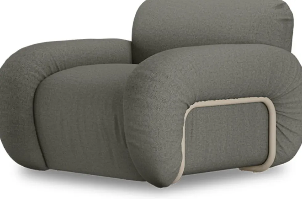 Arc Lounge Fauteuil Frame Ash Linen Army Green - HKLIVING