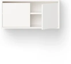 Armoire basse avec portes en bois blanc 38,4cm - New Works