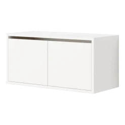 Armoire basse avec portes en bois blanc 38,4cm - New Works