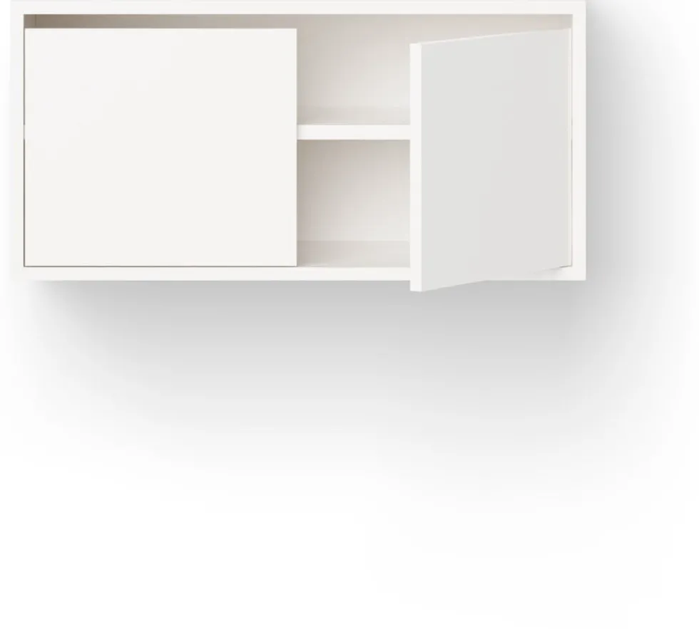 Armoire basse avec portes en bois blanc 38,4cm - New Works