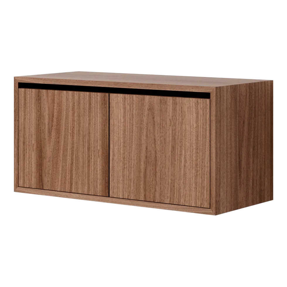 Armoire basse avec portes en noyer 38,4cm - New Works