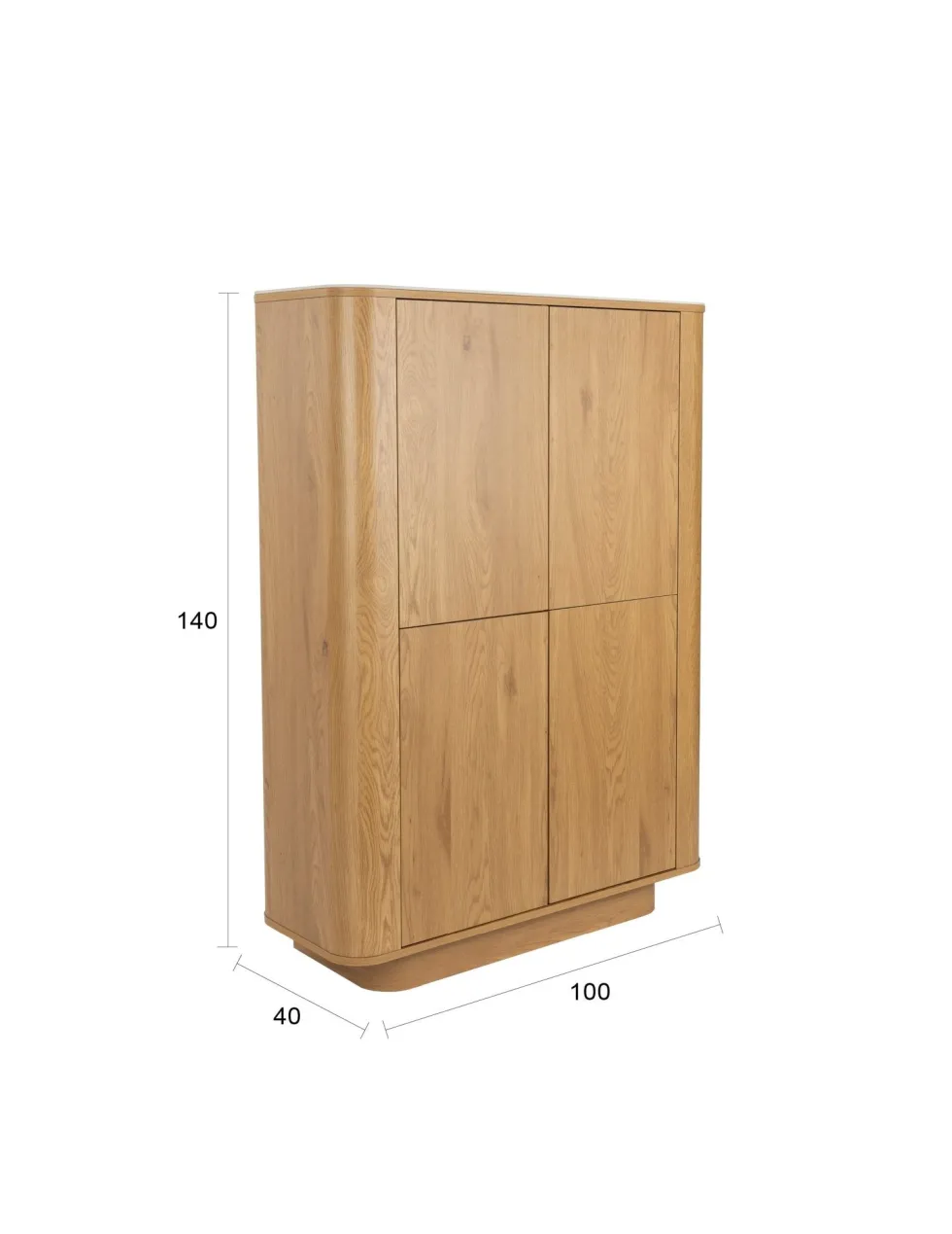 Armoire en bois de chêne 100x40x140cm Oréa - The Cool Republic