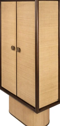 Armoire en bois mindi et rotin 100x187,5cm Granada - Versmissen