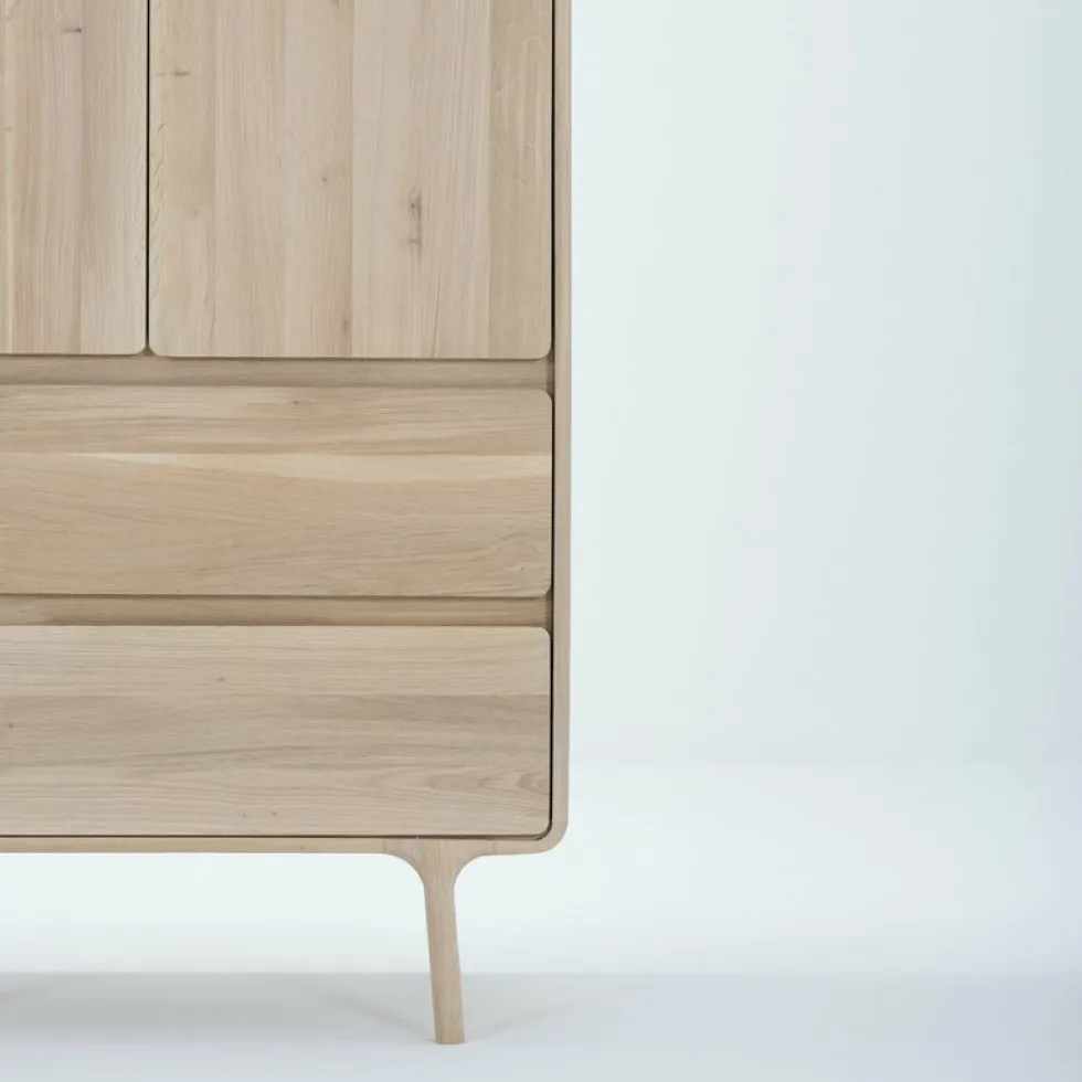 Armoire en chêne blanchi huilé Fawn - Gazzda
