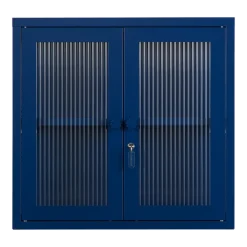 Armoire murale en acier bleu marine et verre cannelé 60x18x57cm The Kit - Mustard Made