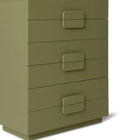 Armoire à tiroirs spacieuse vert armée HKLIVING