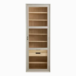 Armoire vitrine en bois gris 76x44x210cm Viva - Nordal