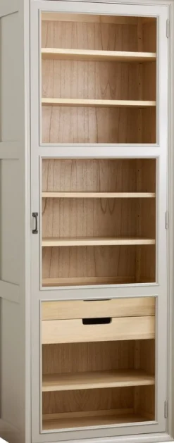 Armoire vitrine en bois gris 76x44x210cm Viva - Nordal