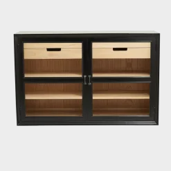 Armoire vitrine en bois noir 148x44x96,5cm Viva - Nordal