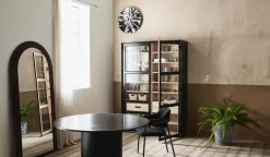 Armoire vitrine en bois noir 149x44x210cm Viva - Nordal