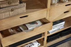 Armoire vitrine en bois noir 149x44x210cm Viva - Nordal