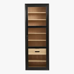 Armoire vitrine en bois noir 76x44x210cm Viva - Nordal