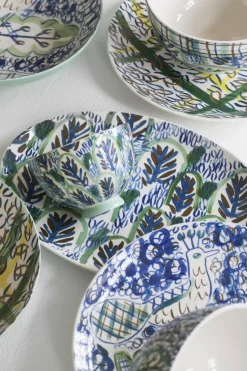 Assiette creuse en grès bleu vert 8 cm Kimono - Serax