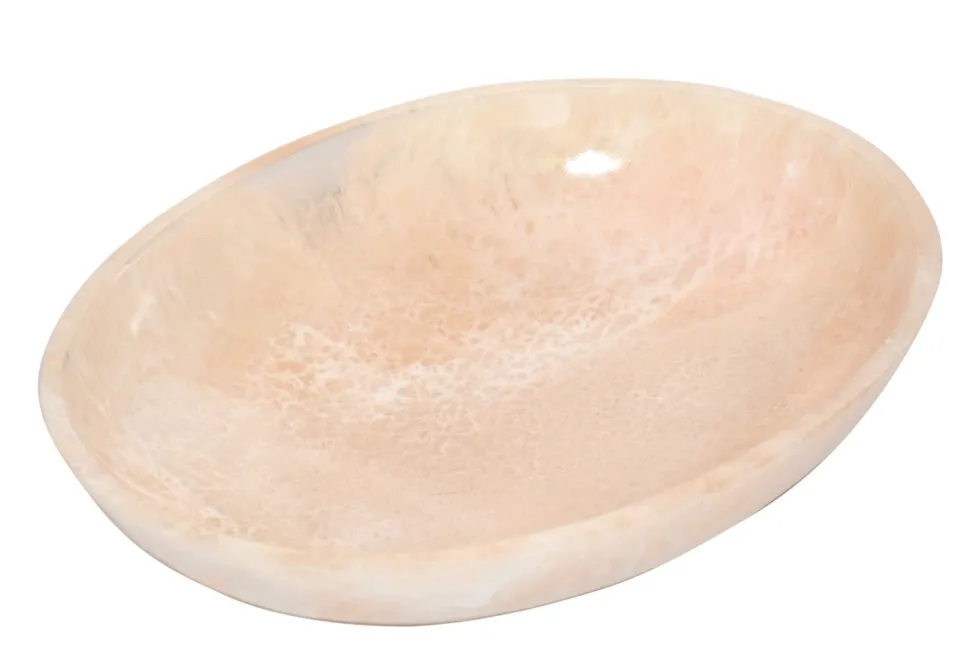 Assiette creuse en résine rosé 33,5x25cm Rih - Versmissen