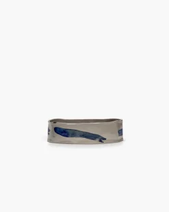 Assiette creuse ovale en grès bleu beige 21x17x6cm Sophia - Serax