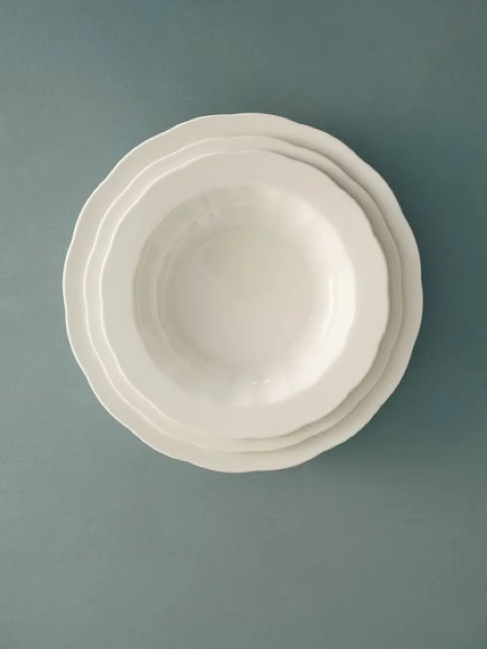 Assiette creuse à pâtes en porcelaine blanche 21,5cm Silhouette - Serax