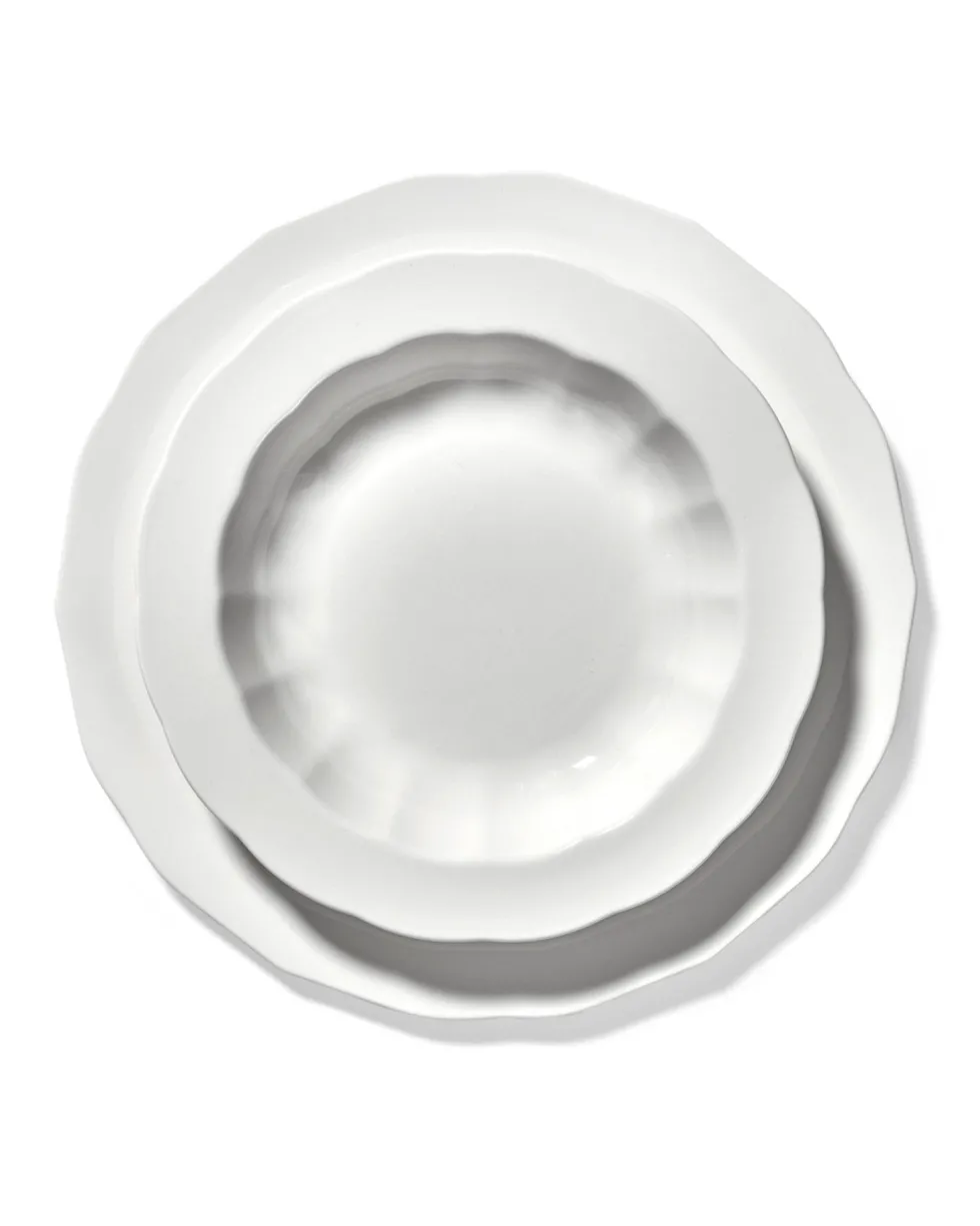 Assiette creuse à pâtes en porcelaine blanche 21,5cm Silhouette - Serax