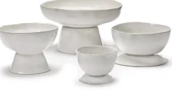Assiette creuse sur pied en grès blanc cassé 31cm La Mère - Serax