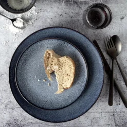 Assiette à dessert en grès bleu Mirha - Pomax