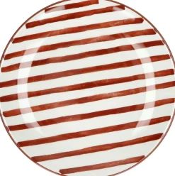 Assiette à dessert en porcelaine blanche et rouge 20cm - Pomax