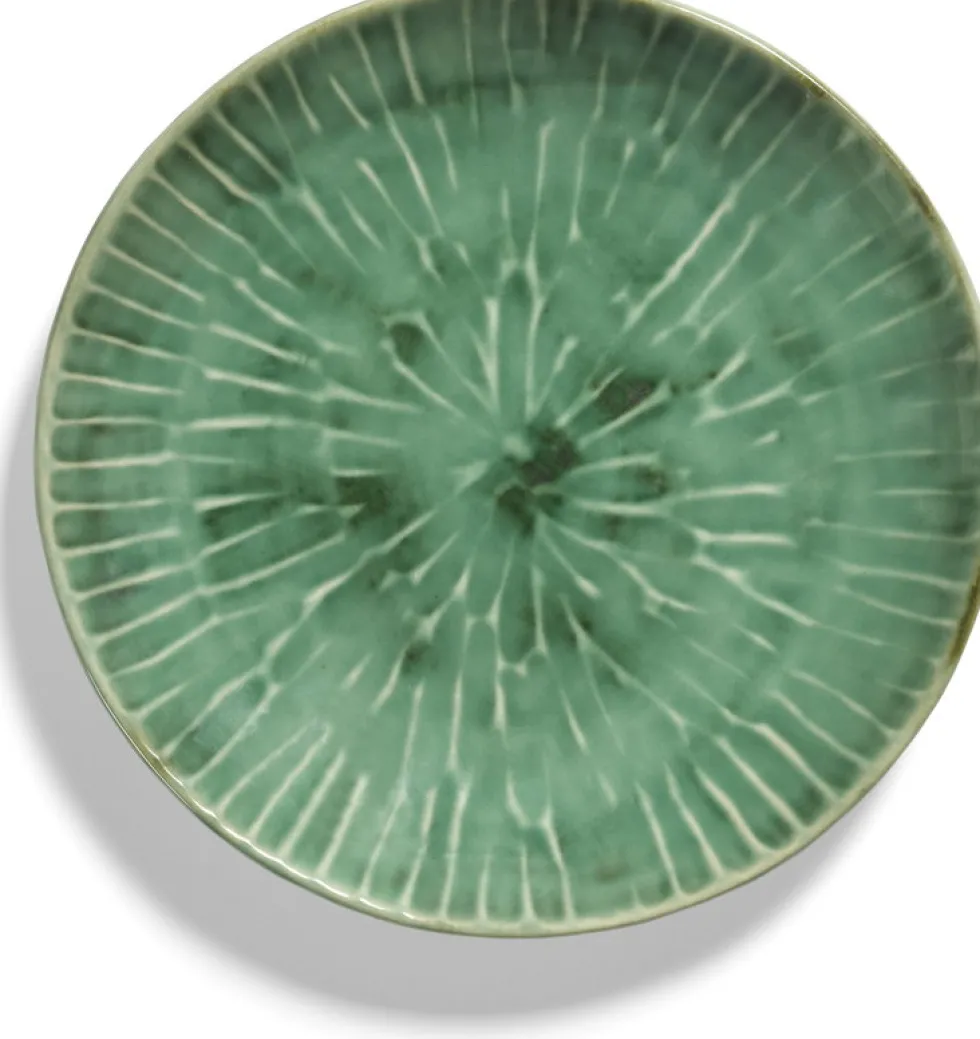 Assiette à diner en céramique verte 22x3cm Lanza - Serax