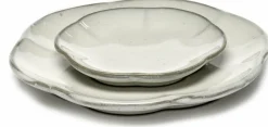 Assiette en grès côtelée blanche 14 cm Inku - Serax