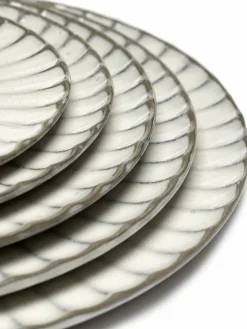 Assiette en grès ovale blanche 25 cm Inku - Serax