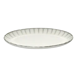 Assiette en grès ovale blanche 25 cm Inku - Serax