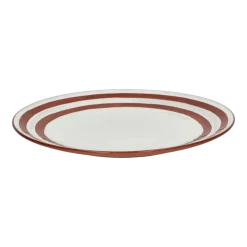 Assiette plate en porcelaine blanche et rouge 27cm - Pomax