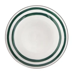 Assiette plate en porcelaine blanche et vert 27cm - Pomax