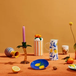 4 Assiettes colorées motifs citrons - &Klevering