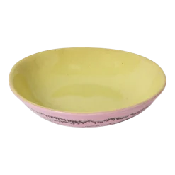 2 Assiettes creuses en grès rose 21,7 x 21 x 4,7 cm Vaisselle 70's - HKLiving