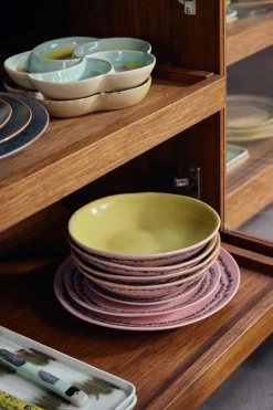 2 Assiettes à dessert rondes en grès rose 17,5cm Vaisselle 70s - HKLiving