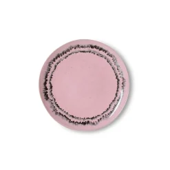 2 Assiettes à dessert rondes en grès rose 17,5cm Vaisselle 70s - HKLiving