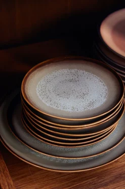 2 Assiettes à diner rondes en grès 27,5cm Vaisselle 70s - HKLiving