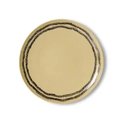 2 Assiettes à diner rondes en grès jaune 27,5cm Vaisselle 70s - HKLiving