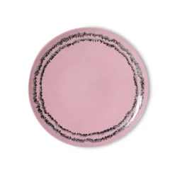 2 Assiettes à diner rondes en grès rose 27,5cm Vaisselle 70s - HKLiving