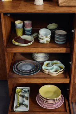 2 Assiettes à diner rondes en grès rose 27,5cm Vaisselle 70s - HKLiving