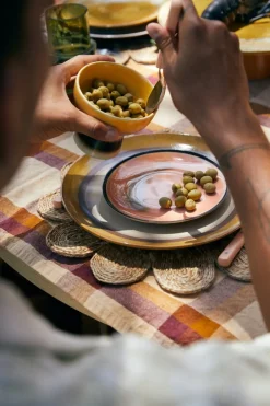 2 Assiettes à dîner en grès 29cm Coconut - HKLIVING