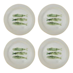 4 Assiettes en grès vert 27x2cm Hadden - Bloomingville
