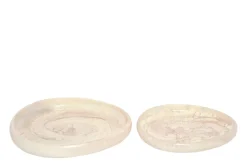2 assiettes en résine crème Rih - Versmissen